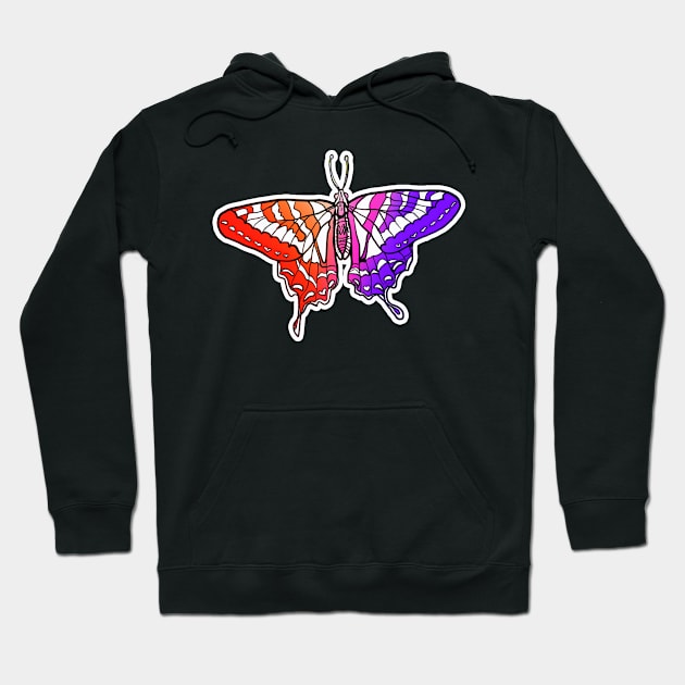 Lesbian Flag Butterfly Hoodie by Queer Menagerie